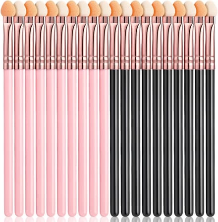 Oogschaduw-applicators set van 20, herbruikbare make-upkwasten met spons en handgreep, perfect voor oogmake-up en blending