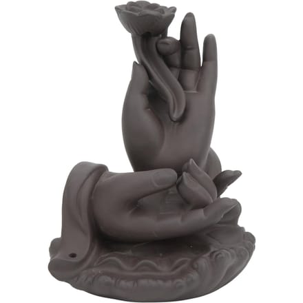 Boeddha Hand Waterval Wierookbranders Rook Waterval Gemiddelde Grootte Backflow Wierookhouder voor gray