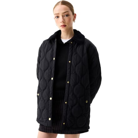 Hunter Witton Gequilte Shacket Dames Zwarte Gequilte Jassen