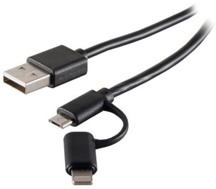 USB Lade-Sync Kabel 2in1,Micro + 8-pin Stecker 1m