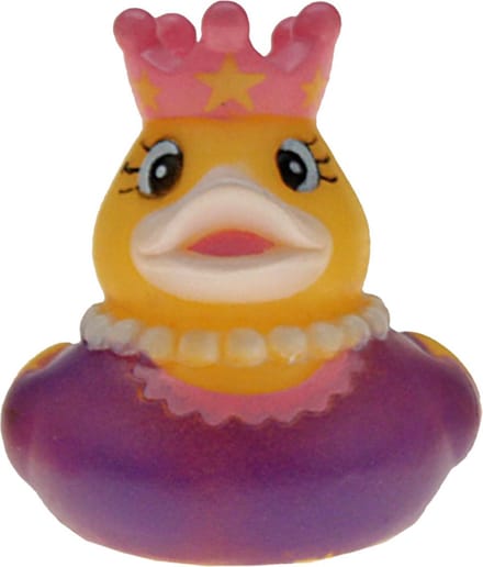 Rubber badeendje prinses - paars - badkamer fun artikelen - size 5 cm - kunststof - speelgoed eendjes
