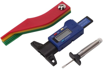 Digitale Bandenmeter - Dieptemeting Tool - Banden Inspectie - Kleurgecodeerde Indicator - 0-25.4mm Bereik - Zwart