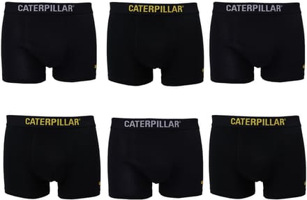 CAT Heren Boxershorts 6 Pack Effen Zwart - Maat  M