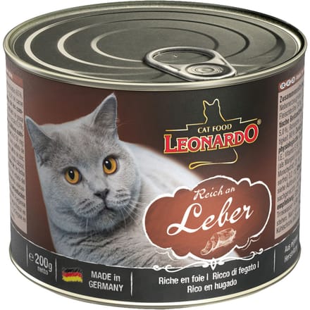 6x200g Rijk aan Lever Leonardo All Meat Kattenvoer