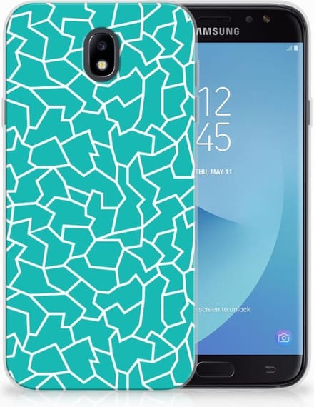 Samsung Galaxy J7 2017 | J7 Pro Hoesje maken Cracks Blue
