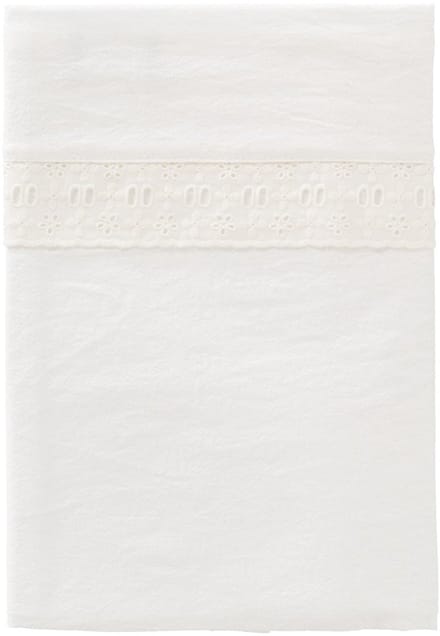 Cottonbaby - wieglaken - broderiekant - roomwit