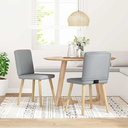 vidaXL Eetkamerstoelen 2 st stof lichtgrijs