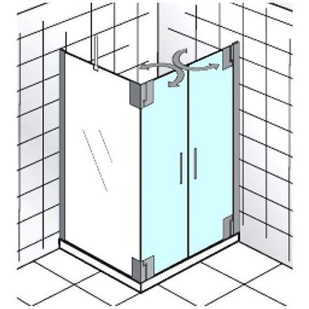 HSK K2P swing door for side wall 75 x 200 cm stop right