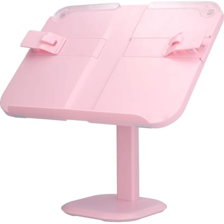 Verstelbare Hoogte Lichtgewicht Draagbare Plastic Roze Boekenstandaard voor Kinderen Lezen Schilderen white