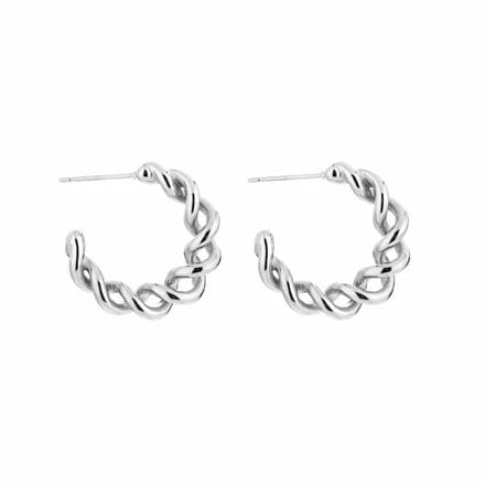 oorringen - gedraaid - stainless steel - zilver