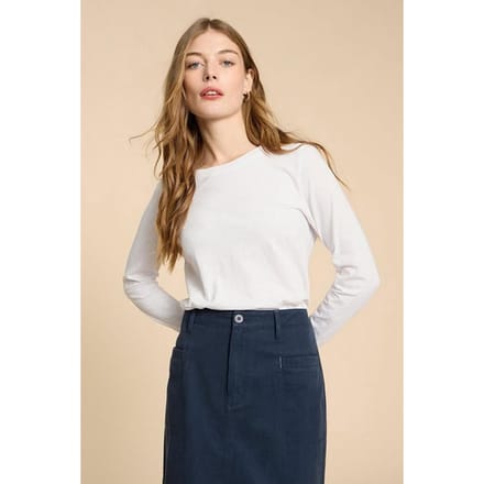 White Stuff Clara Ls Tee Brilliant White Taglia: 14 | Maglie a manica lunga Outlet | Donna | Bianco