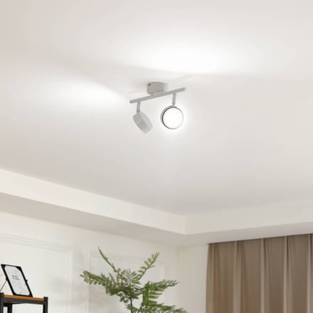 Lindby - buitenspot - 2lichts - IJzer, kunststof, glas - H: 16.9 cm - GX53 - wit mat
