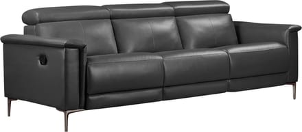 Lund-Sofa 3-zits - 2 Handmatige Relax - Grijs PU