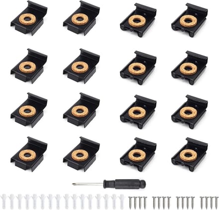 Spiegelhouders Sets - Frame Clips - Spiegels Bevestigen - Veerbelast Ontwerp - 16 Stuks - Zwart