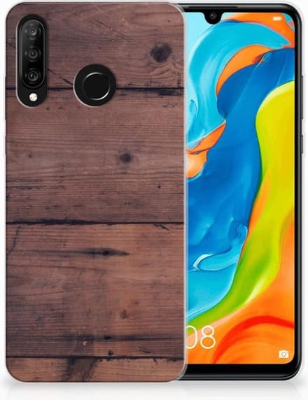 Huawei P30 Lite Bumper Hoesje Old Wood