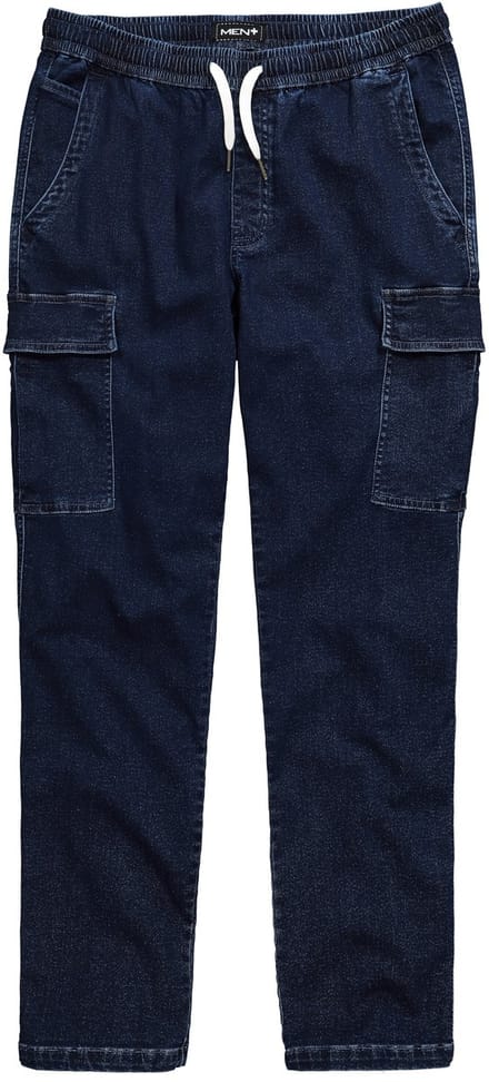 Men Plus - Heren - Cargojeans Buik-Fit Regular Fit 5-pocket - Donkerblauw denim - Maat L
