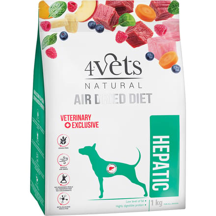 1kg 4vets Natural Canine Hepatic Hondenvoer Droog