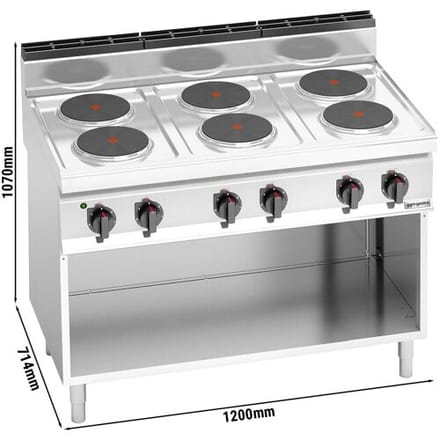 GGM Gastro Elektroherd - 15,6 kW - 6 Platten Rund Zilver
