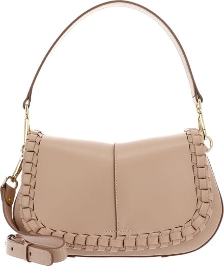 GIANNI CHIARINI Leren Schoudertas Helena Round Saddle Bag Cream Beige