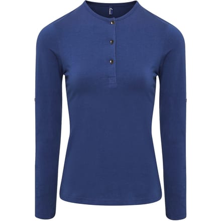 Premier Dames/dames Long John Roll Mouwen Tee (Indigo)