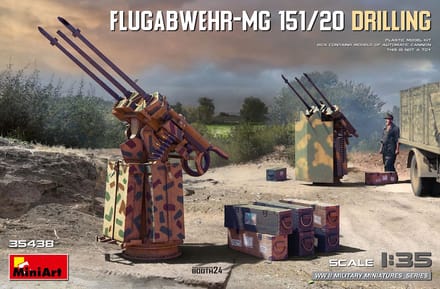 MiniArt Modelbouwpakket Auto - 35438 Flugabwehr-MG 151/20 Drilling - Kanon Plastic - 1:35 - Modelbouw