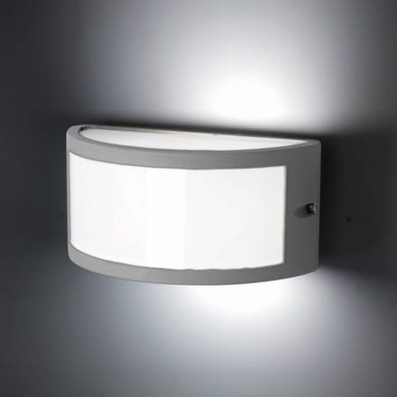 FARO BARCELONA Buitenwandlamp Negus, grijs, aluminium, kunststof, E27