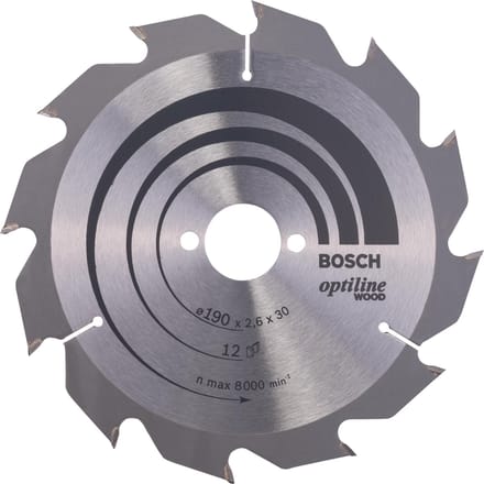 Bosch Cirkelzaagblad Optiline Ø190X2.6X30MM 12T