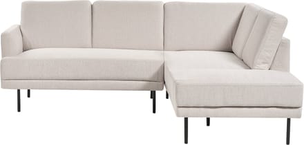BREDA - Hoekbank 4-zits - Lichtbeige - Linkszijdig - Polyester
