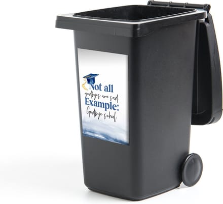 Container sticker Afgestudeerd - Diploma - Studenten - Spreuken - 40x60 cm - Kliko sticker