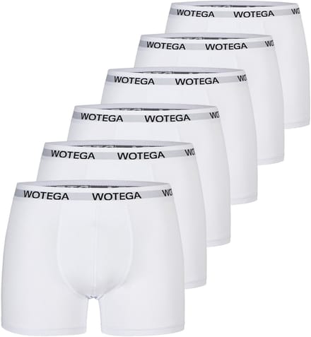 WOTEGA Heren Boxershort Joe – Katoen Stretch – Wit – Elastische tailleband – 6-pack