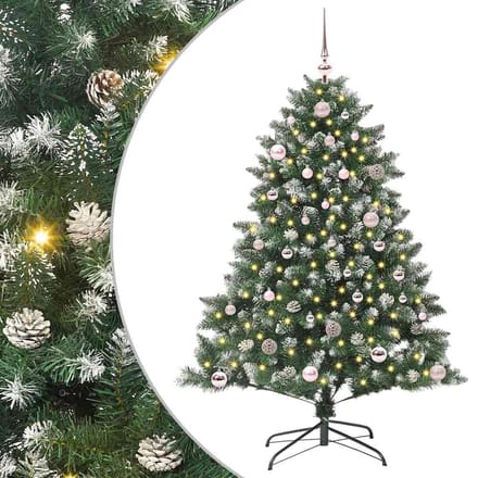 vidaXL - Kunstkerstboom - Groen - 150 - cm - PVC - en - Plastic - en - Staal