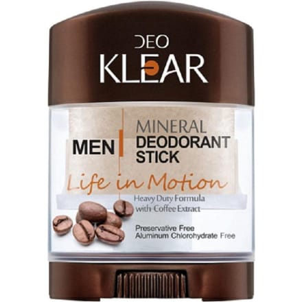 DEOKLEAR Minerale deodorantstick 70 g. (Leven in beweging) - Energetiserende formule met koffie-extract 70 g. black