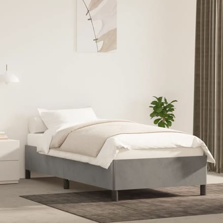 vidaXL - Bedframe - zonder - matras - 80x200 - cm - fluweel - lichtgrijs