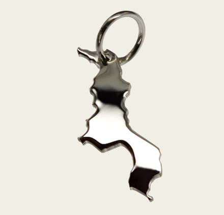 Zilveren Landkaart Malawi ketting hanger