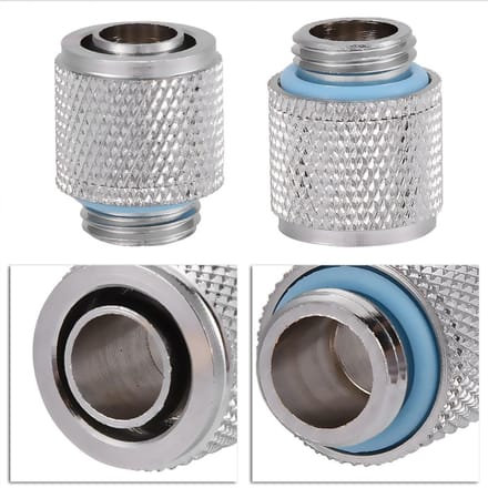 PC Waterkoeling Twee-touch Fitting G14 Draad Barb Connector voor Buis 9.5*12.7MM Platte Kop gray