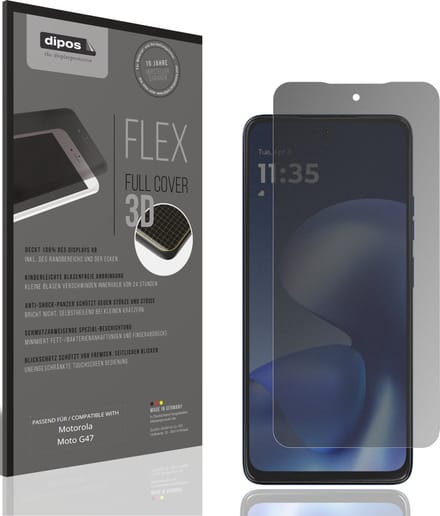 dipos FLEX – Matte Privacy Screenprotector geschikt voor Motorola Moto G47 | Volledige Schermbescherming | Case-Friendly