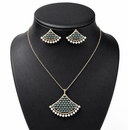 N3 Collecties Damesmode Geometrisch ontwerp Zirkoon ketting en oorbellen set