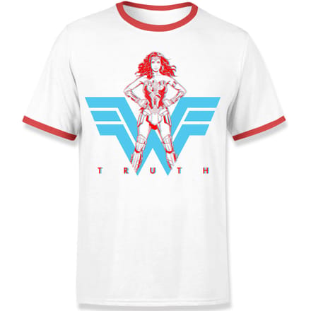 Wonder Woman Truth Unisex Ringer T-Shirt - Wit - M