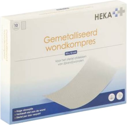 Alupad - Gemetalliseerd wondkompres 10 x 12 cm steriel - 10 stuks