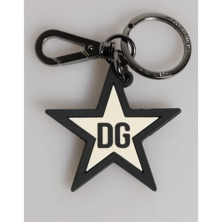 Witte Zwarte DG Logo Ster Rubber Heren Sleutelhanger Sleutelpunt