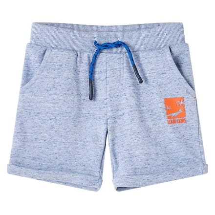vidaXL Kindershorts met trekkoord 116 gemêleerd blauw