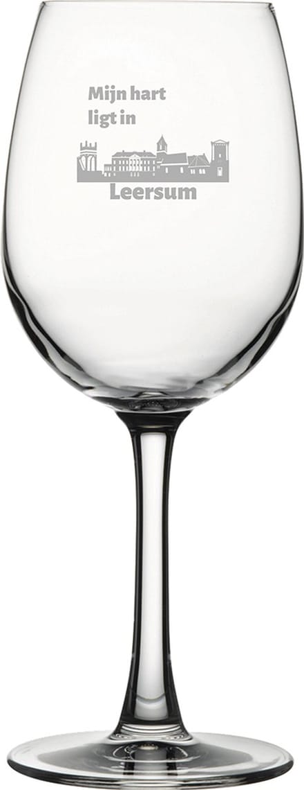 Gegraveerde witte wijnglas 36cl Leersum