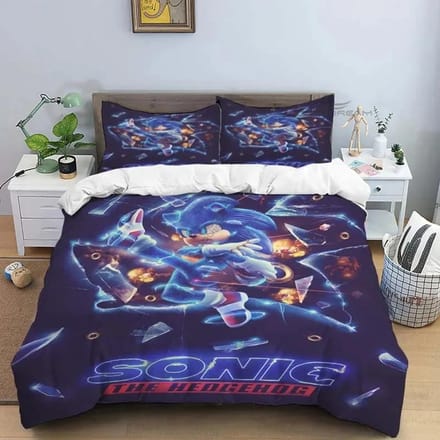 Ensemble de literie Hérisson de dessin animé 3D pour couetteHousse de couette Ensemble de lit Housse de couette Taie d'oreillerEnsemble de literie Taille King Queen AU Single(140*210cm)3pcs