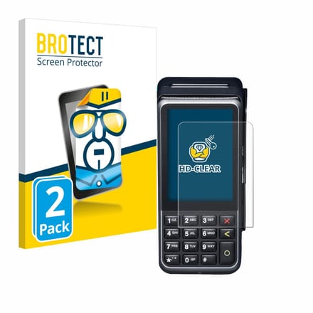 BROTECT - Screenprotector voor Verifone V400m - Folie Beschermfolie transparant 2 Stuks