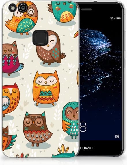 Huawei P10 Lite TPU Hoesje Vrolijke Uilen