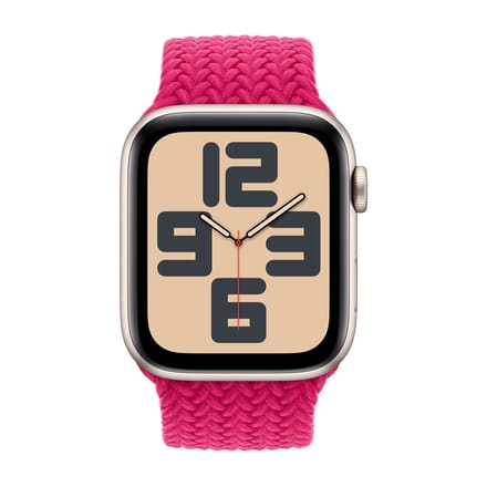 Apple Gevlochten solobandje voor de Apple Watch | 38/40/41/42 mm - Maat 3 - Raspberry