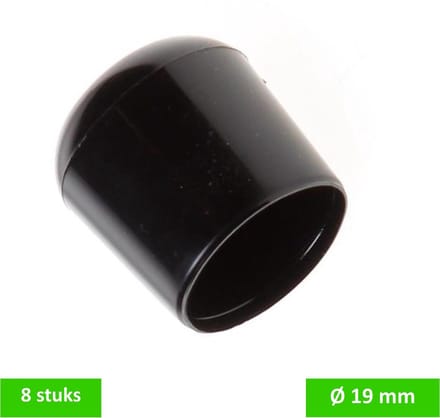 DELTAFIX peerdoppen Ø 19 mm | zwart | 8 STUKS