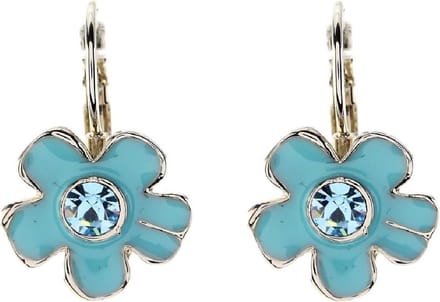 Behave - Oorbellen blauwe bloem met steentje - 2,3 cm
