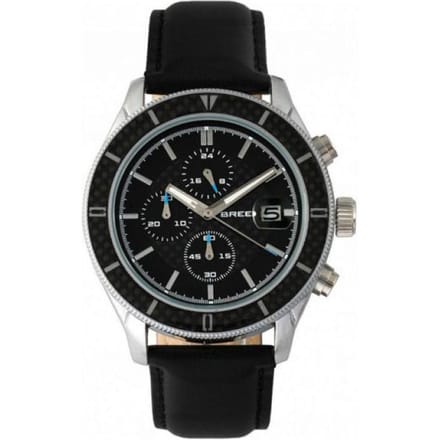 Breed Maverick chronograaf horloge met leren band en datum