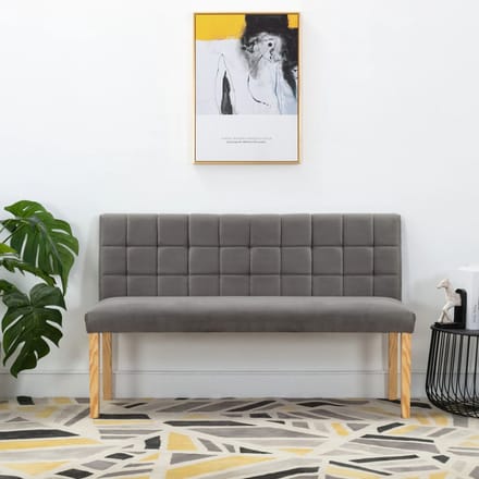 vidaXL - Bankje - 140 - cm - fluweel - grijs